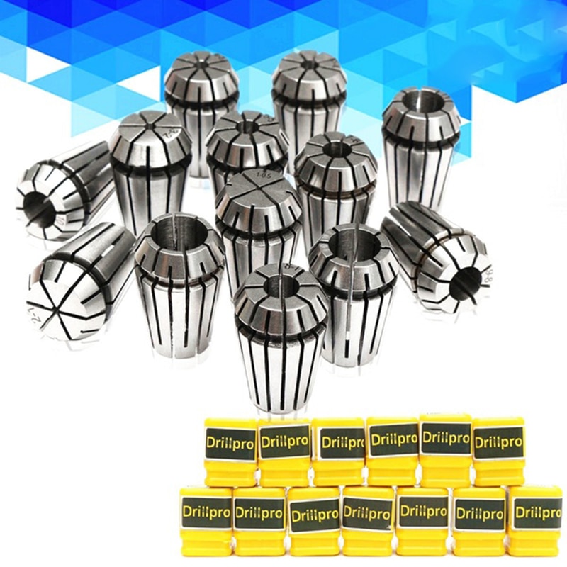 13pcs ER20 Precision Spring Collet Set 1-13mm CNC Milling Lathe Tool ER20 Spring Collet Chuck