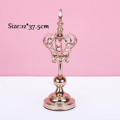 Candelero de corona europea, candelabro de hierro forjado, portavelas dorados, centros de mesa de boda, Decoración de mesa de Navidad para el hogar: M