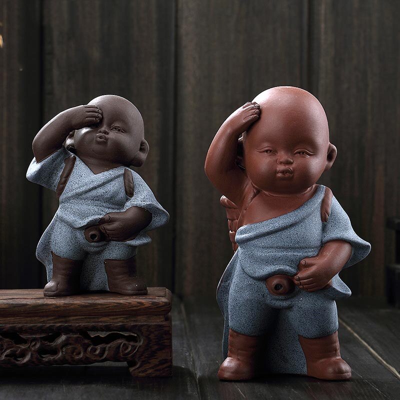 Yixing Authentic Purple Clay Spray Water Monk Tea Pet Office Tea Ceremony Accessories Decoration Crafts Sent Friends