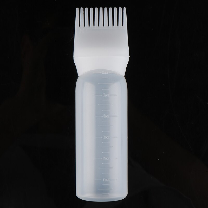 Botella de champú para teñir, bote aplicador de aceite para tinte de cabello, herramientas de estilismo, botellas de cepillo aplicador para tinte de cabello: white