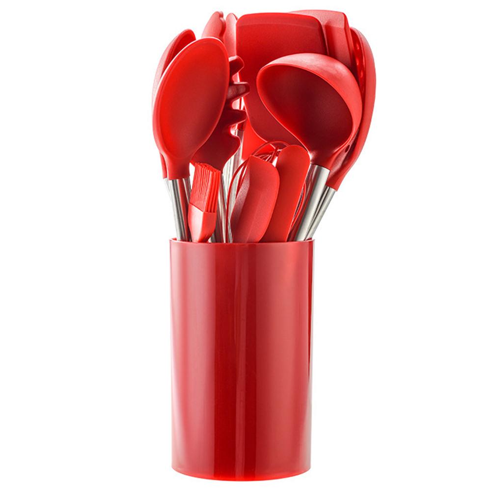 Utensilios de cocina de silicona de alimentaria, práctico y duradero pala de fugas, cuchara batidora para huevos, juego de utensilios de cocina multifunción