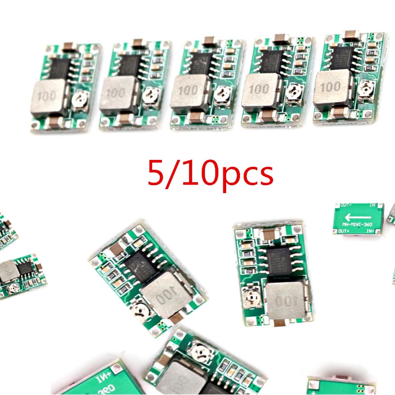 5/10PCS RC Airplane Module Mini 360 DC-DC Buck Converter Step Down Module 4.75V-23V to 1V-17V LM2596 18*12mm