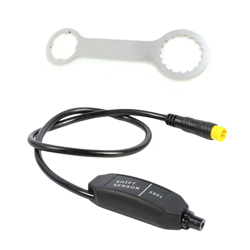 1pcs Electric Bicycle Drive Motor Gear Sensor E-Bike Shift Sensor For Bbs01 Bbs02 Bbshd & 1pcs Install Tool Wrench For Mid Motor