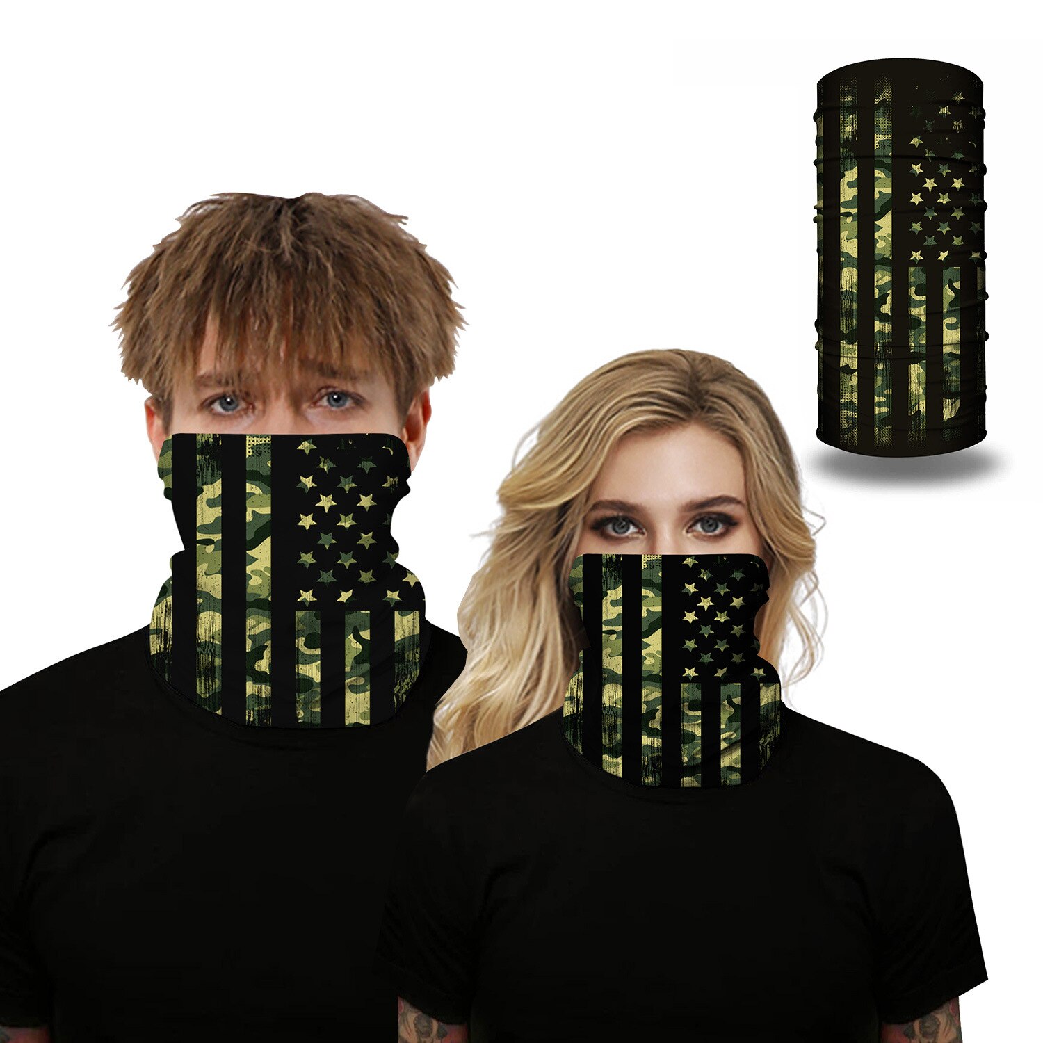 Camouflage flag print Magic Scarf Scarves Neck Face Mask Men Women Scarf Seamless Bandana Windproof Headwear Outdoor