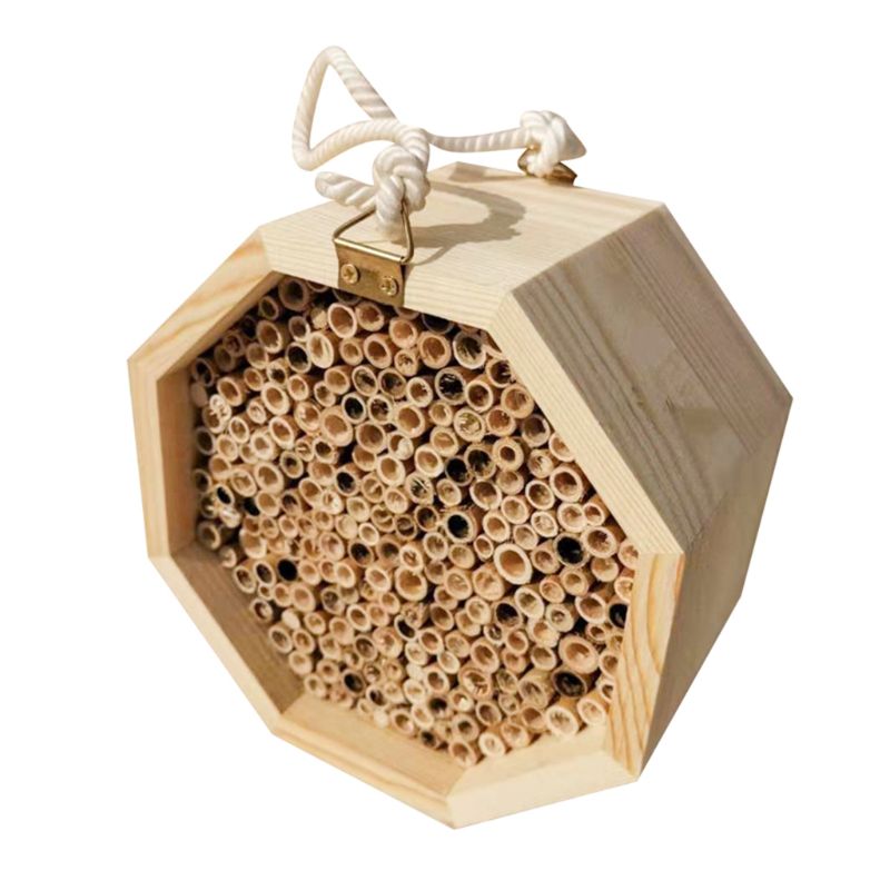 Wooden Insect Bee House Hotel Natural Bee House Hive Habitat Home for Ladybirds lacewings