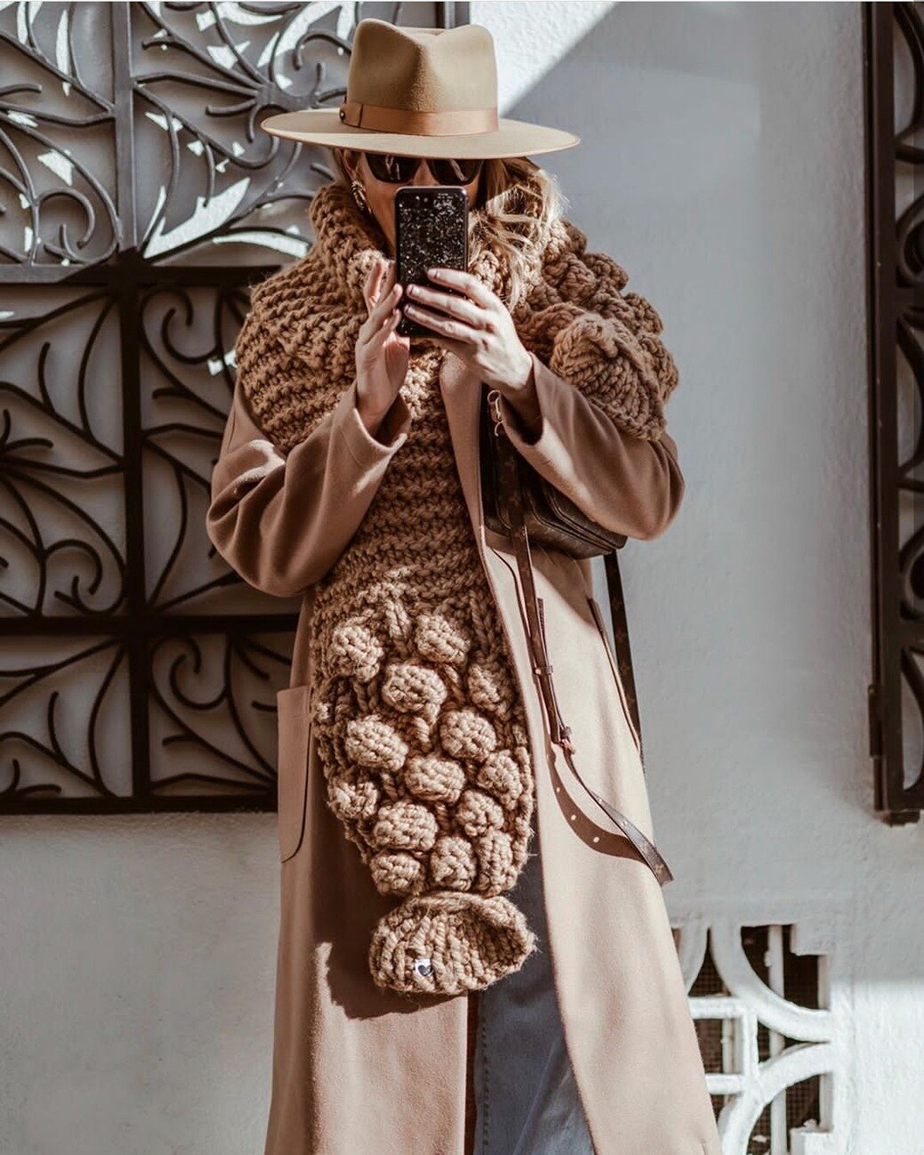 knitted wool neck manual rod needle thick needle wool winter warm scarf shawl: Black