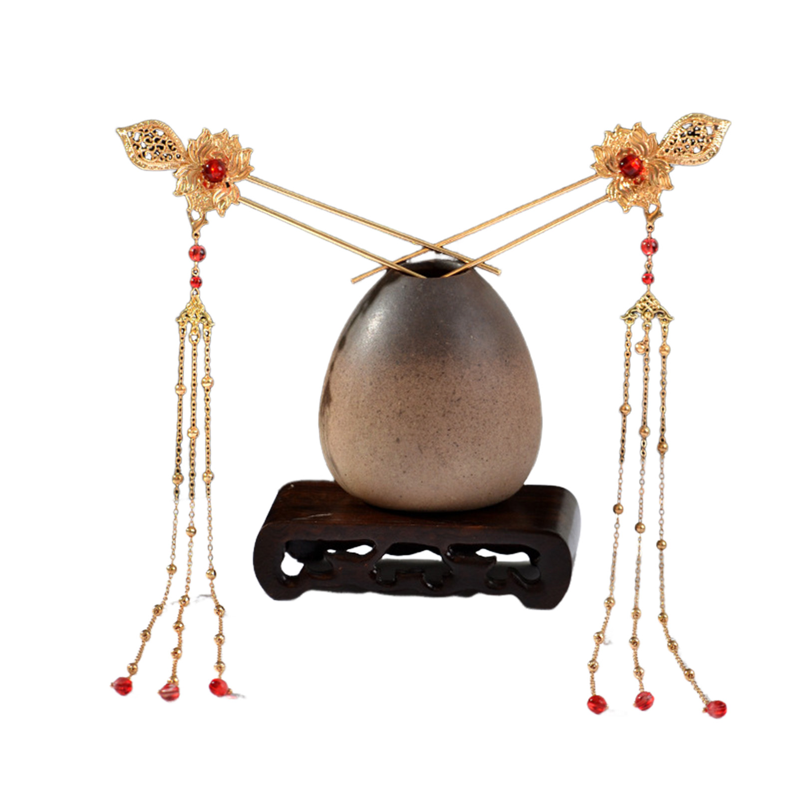 Horquillas chinas para mujer y hombre, horquillas Retro Para Coleta, soporte para el pelo, Color dorado y plateado, perlas de Metal, corona, Tiara, joyería para el cabello largo