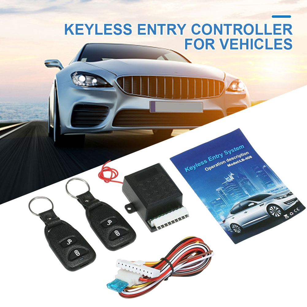 12V Vehicle Keyless Entry System with 2 Remote Control Auto Locking Security Keyless Entry Kit Universal Auto Remote Central Kit