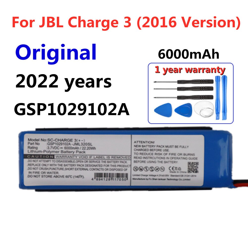 2022 Original Speaker Battery For JBL Charge Flip Pulse Xtreme 2 3 4 5 For Harman Kardon Go Play Onyx Mini Replacement Battery: Charge 3 2016