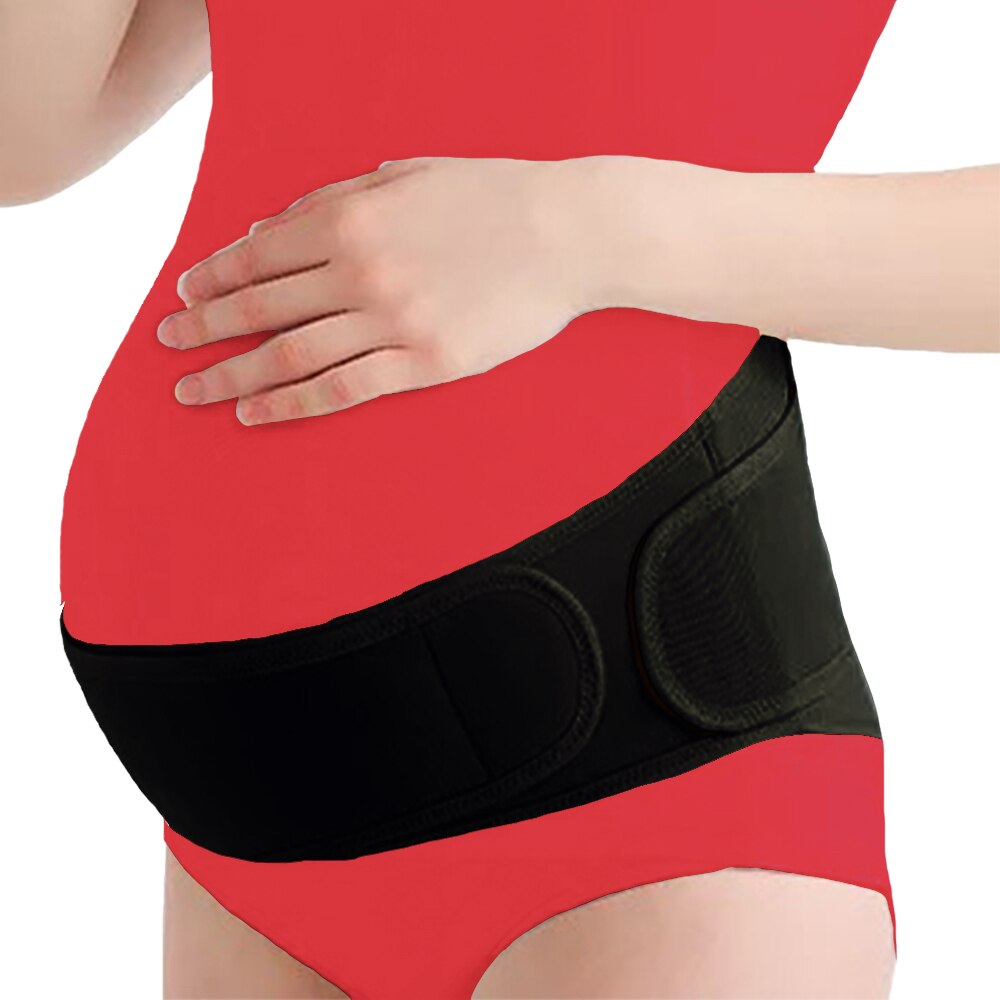 2 In 1 Zwangere Riemen Moederschap Buik Riem Taille Zorg Buik Ondersteuning Belly Band Back Brace Protector Zwangere Moederschap Kleding: Xl / Black