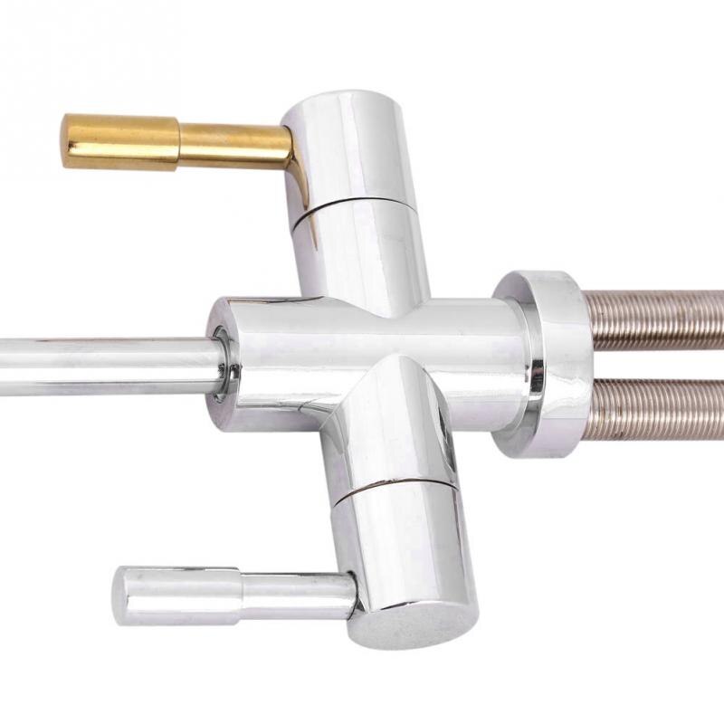 1/4 ''Dubbele Gaten Wastafel Keukenkraan Tap Chrome Omgekeerde Osmose Drinkwater Filter 360 Graden Rotatie Zwanenhals Kraan