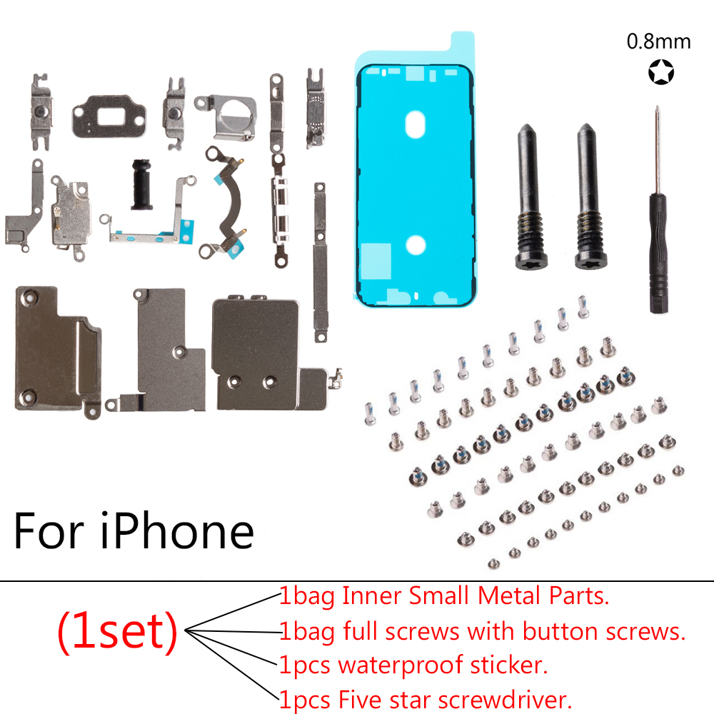1set Full screw+Inner Accessories For iPhone X XS XR XS MAX 7G 8G 8 Plus PlusInside Small Metal Parts Holder Bracket Shield Plat