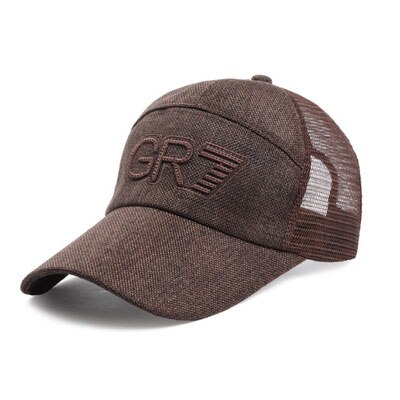 Stijl lente mesh snapback brief baseball pet snel drogende zomer zonnehoed ademende chapeu casual mesh: Koffie  gr7