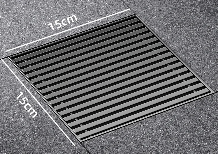 Large Floor Drain 304 Stainless Steel 12/15/20cm Square Linear Bathroom Floor Drains Outdoor Courtyard Large Diameter Drain: Blue