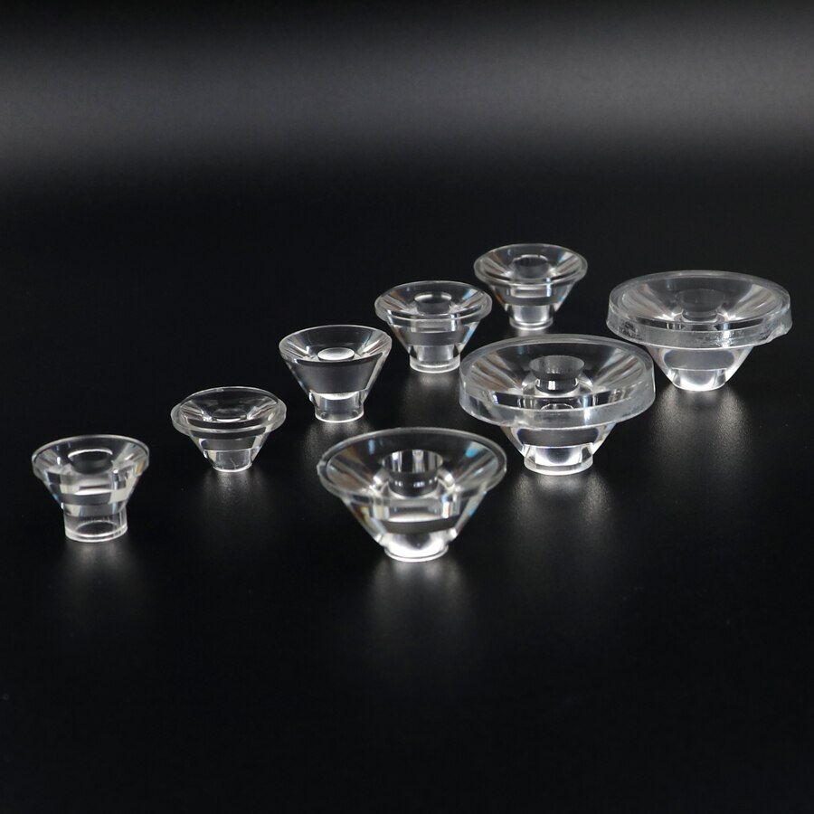 Lente cóncava de 18mm, 20mm, 21mm, 23mm, 24mm, 29mm, 33mm, 36mm, PMMA, COB, LED, condensador de linterna, lente cóncava convexa plana