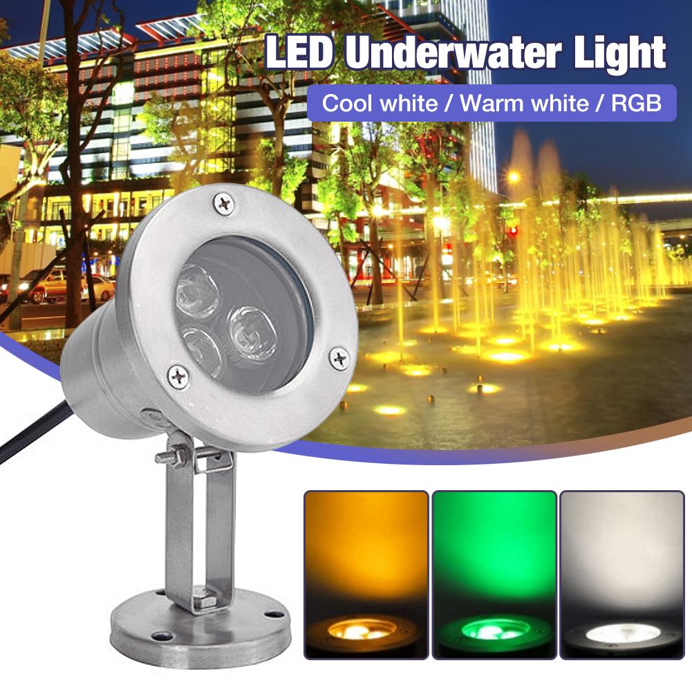 Rvs Anti-Corrosie Schijnwerper Lamp IP68 Waterdichte Rgb Led Onderwater Licht Voor Fontein Aquarium Zwembad 12V