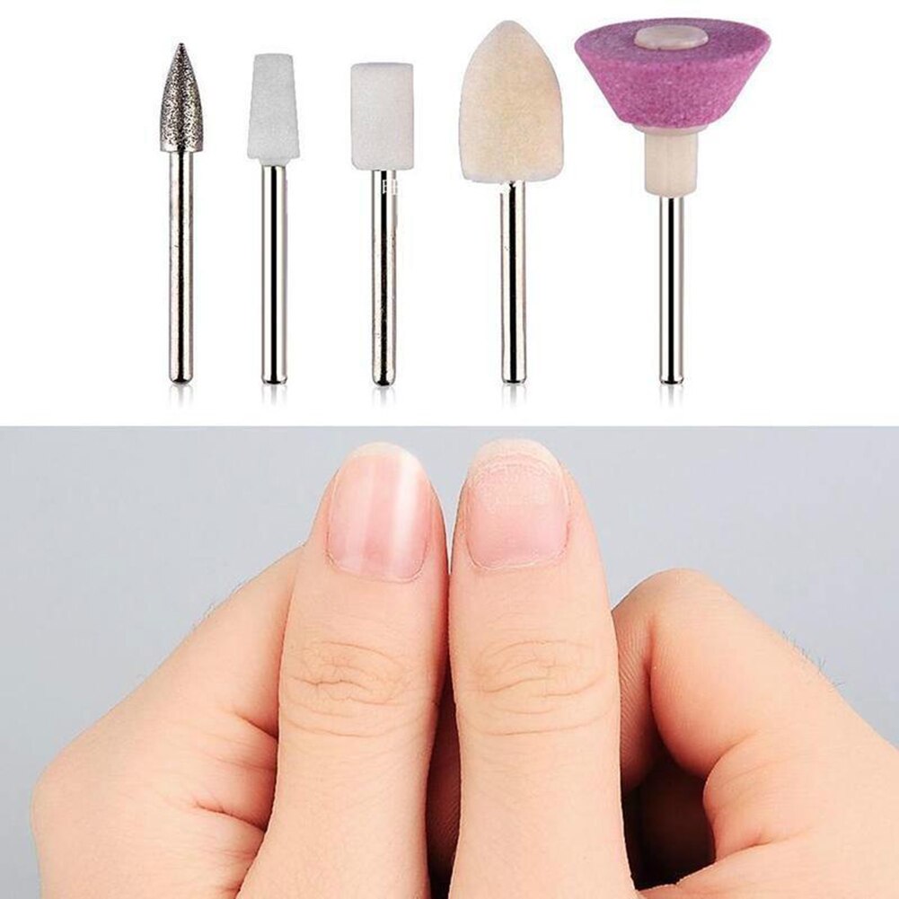 5 stk elektriske fræsere gratsliber værktøj neglekunst bor bit fil fræser cuticle clean til manicure neglefil maskine