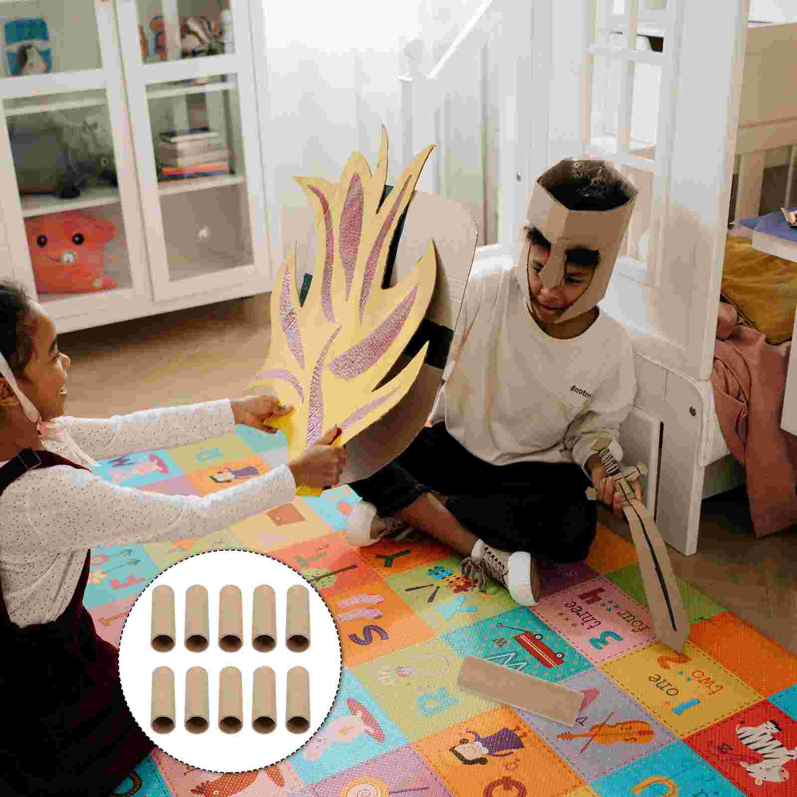 15pcs Children Hand-made Paper Tubes DIY Cardboard Tubes Round Paper Rolls