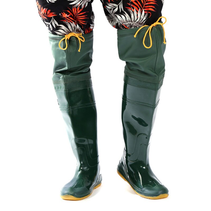 Højspring udendørs fiskeri waders sko over knæhøjde pvc materiale blød sål fiskeri waders unisex multifunktions fiske waders