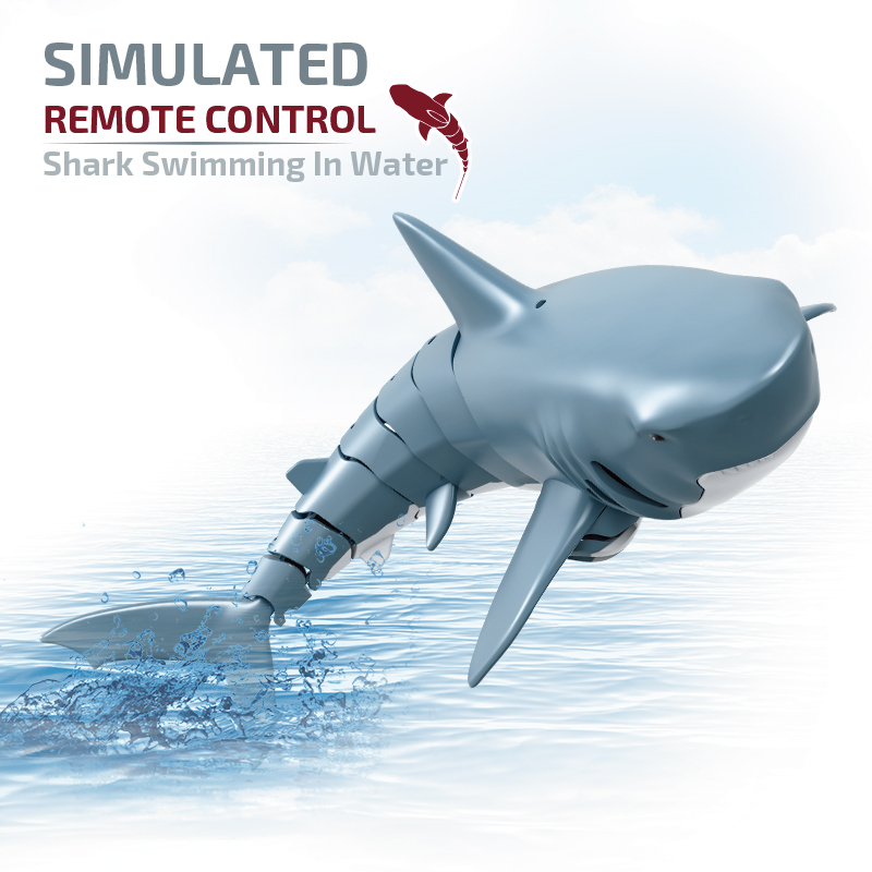 Juguete de tiburón teledirigido para niños, Robot de juguete con Control remoto de animales, bañera, piscina, juguetes eléctricos de agua para niños, tiburón submarino, para niños