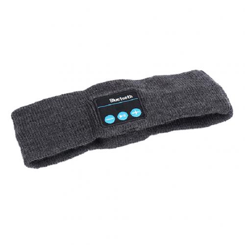 Unisex Wireless Bluetooth Music Phone Power Display Yoga Running Elastic Sport Sweatband Breathable Headband оголовье: Dark Grey