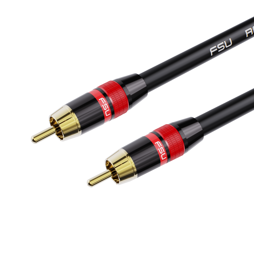 Digital lyd koaksial rca-kabel spdif-kabel premium stereolyd rca til rca-hann høyttaler hifi subwooferkabel av  tv 1m 2m 3m 5m: Rød / 1.5m