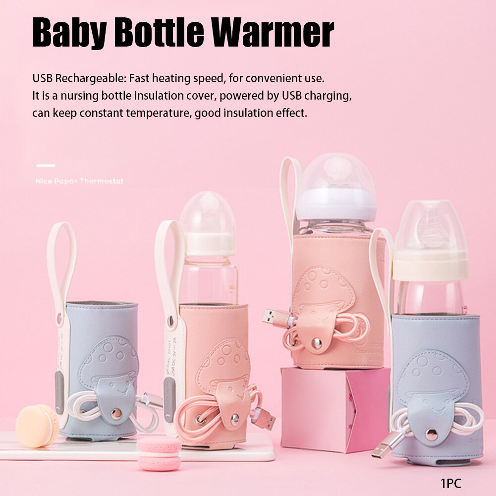 Infant Thermostat Car Accessories Travel Portable Feeding Baby Bottle Warmer With Handle Milk Heater USB Rechargeable Safety