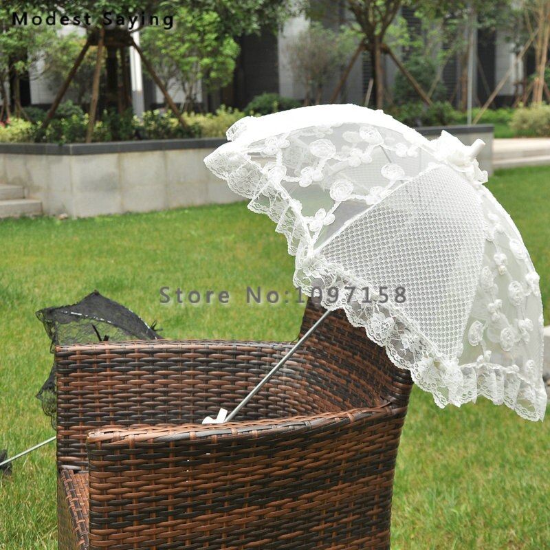 Neue Elfenbein Spitze Abdeckung Brautduschen Stickerei Sonnenschirm Sonnenschirme Hochzeit Zubehör Dekorationen ombrelle mariage
