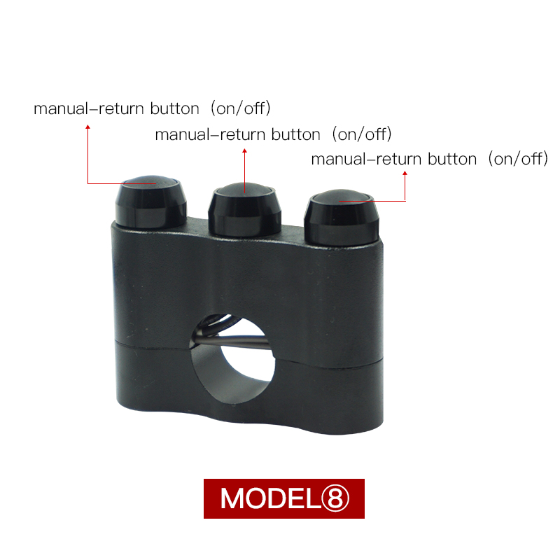CNC de aluminio de 7/8 ''22mm interruptor para el manillar de la motocicleta, interruptor de montaje para el claxon, luz antiniebla, botón de encendido apagado y apagado: Black 8