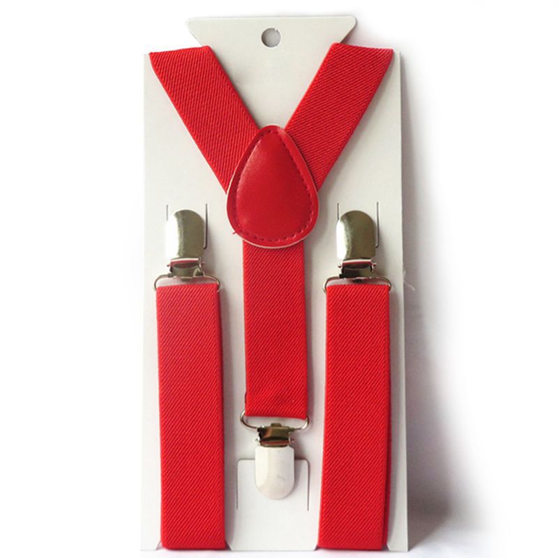 Cute Baby Boys Girl Clip on Suspender Y Back Child Elastic Suspenders Braces: Red