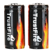 TrustFire – Batteries Lithium 16340, 880mAh, 3.7V, rechargeables, avec Protection PCB, 2 pièces/lot, 16340
