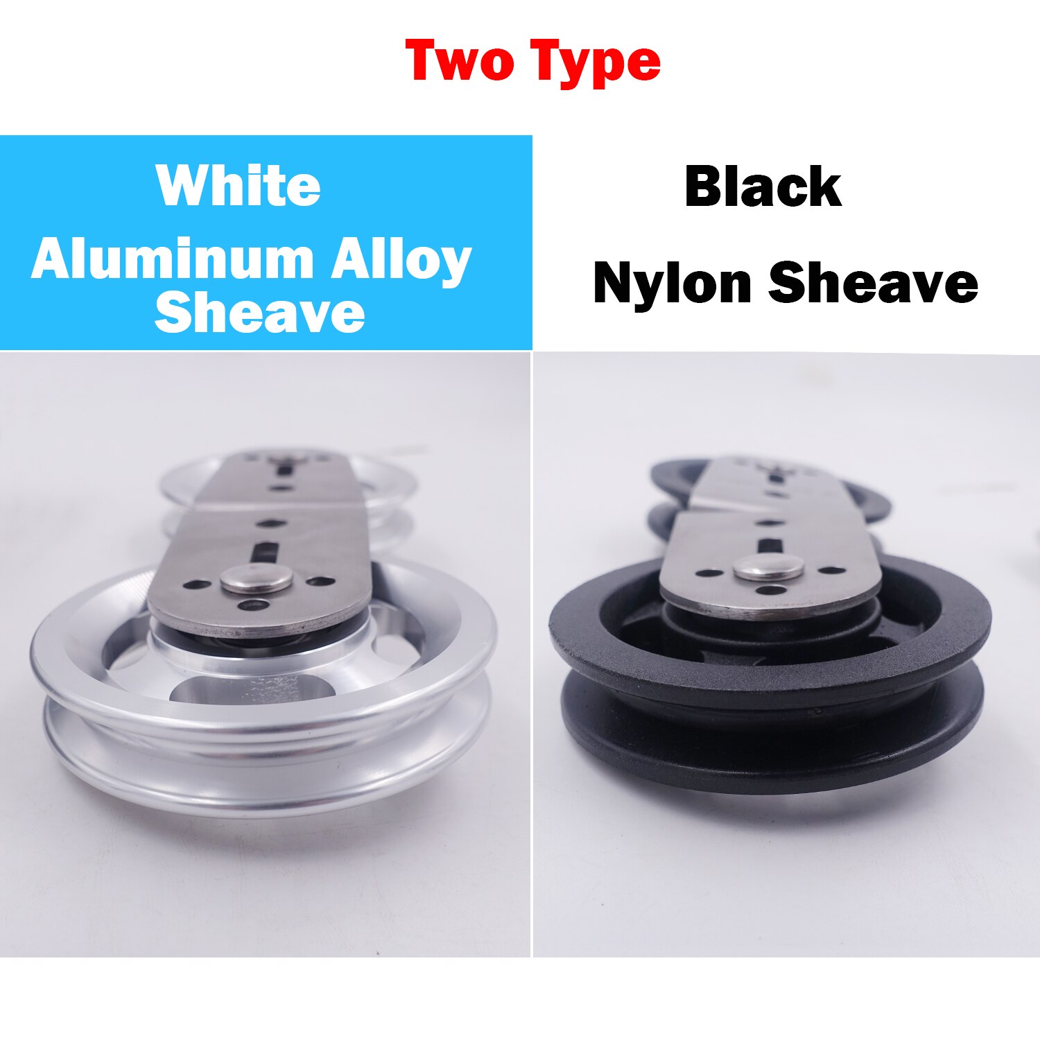 Gym Fitness Double Pulley for DIY Home Cable Machine Heavy Duty Metal Wheel Loading Strength Lifting Workout Sport Accessories