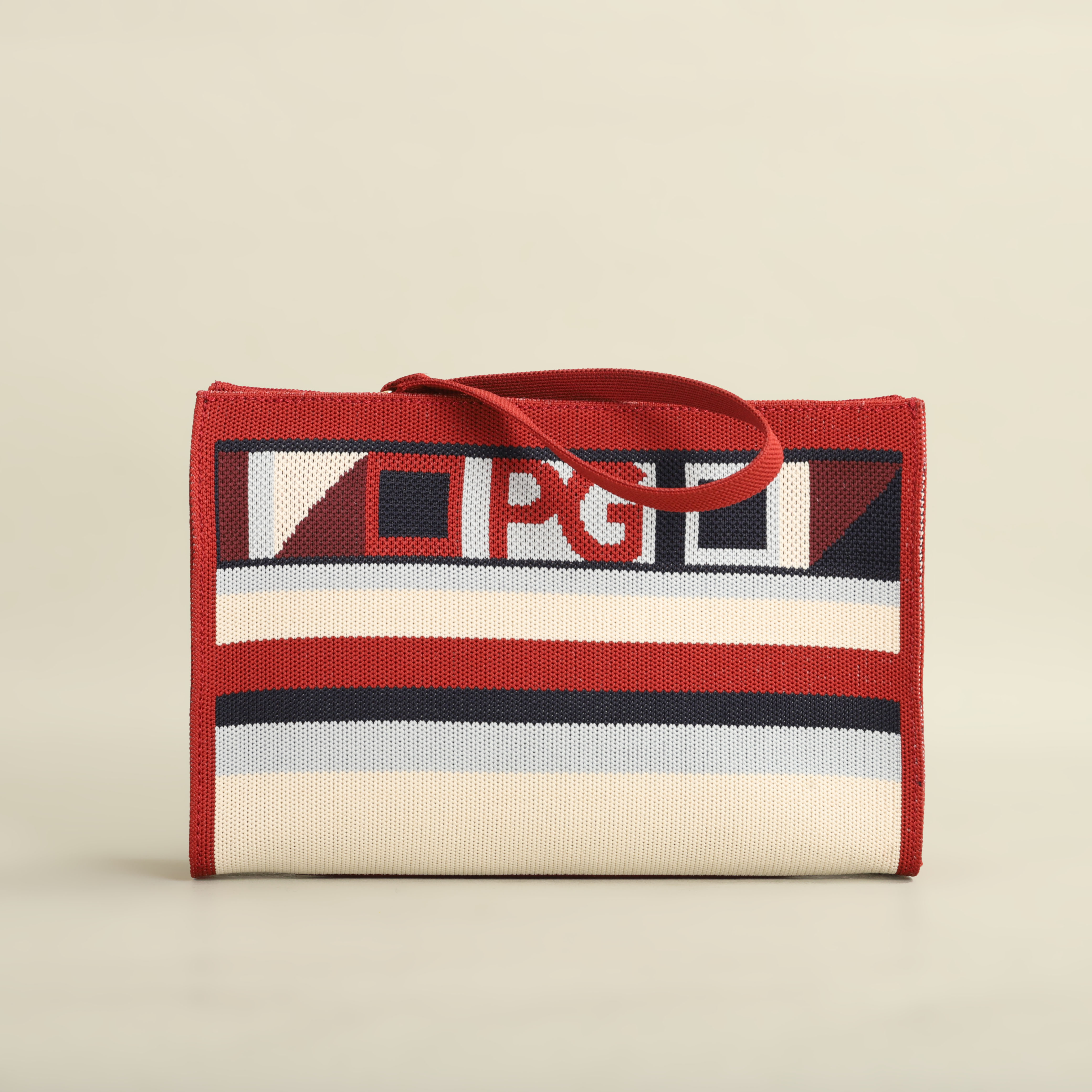 PG PATSY GARIS Unique style shopping colorful striped handbag handbag: black