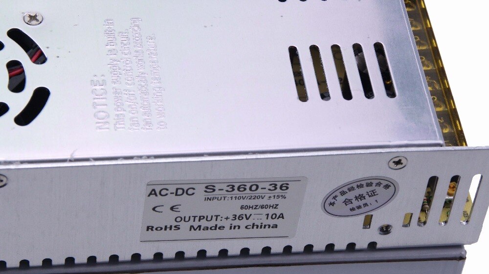 360W 36V 10A Power supply Switching Driver For LED Strip light Display AC110V-240V Input 36V Output News