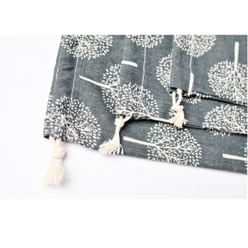 Retro Women Cotton Drawstring Shopping Bag Eco Reusable Folding Grocery Cloth Underwear Pouch Case