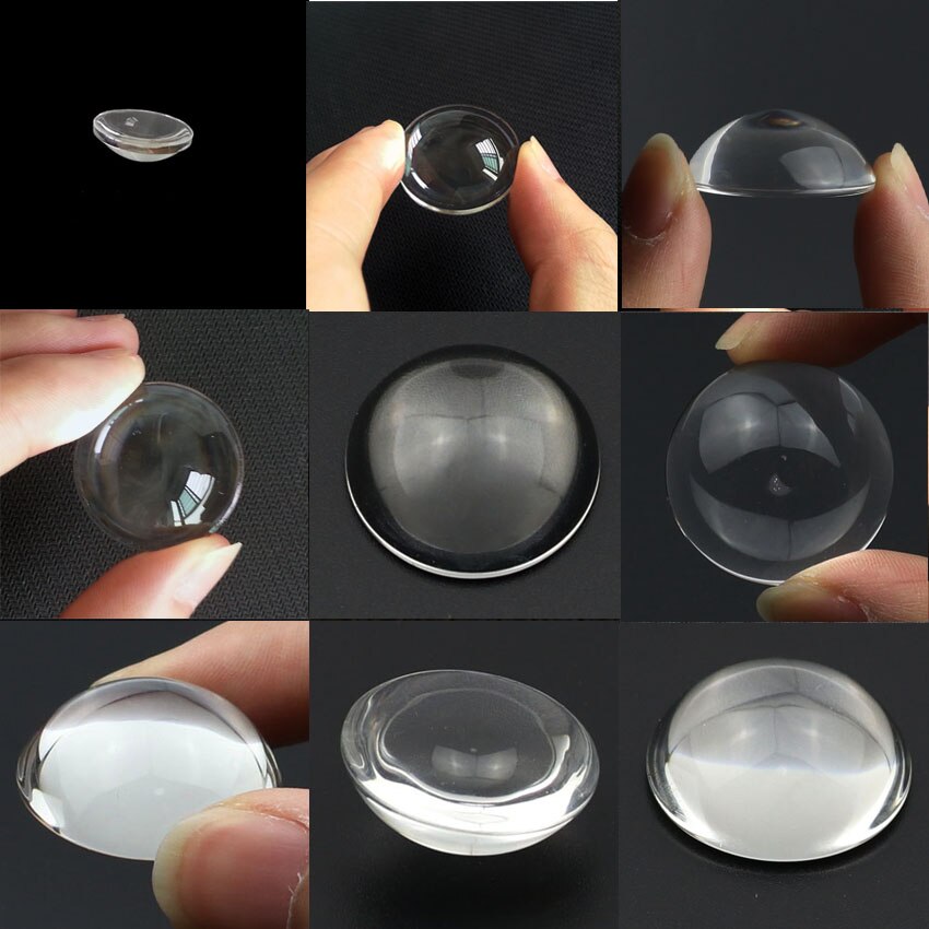 2PCS 6 8 10 12 14 15 16 18 20 25 30MM optische linsen Transparente oberfläche LED Taschenlampe photics Glas Beleuchtung Plano-konvexe Linse