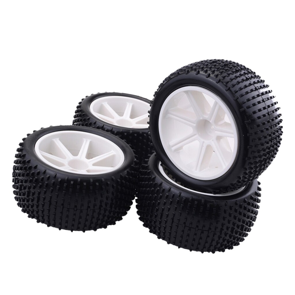 4Pcs RC Car Tires - Rubber Wheels Rims for HSP, Hongnor, LRP, VRX, Redcat FTX Buggy