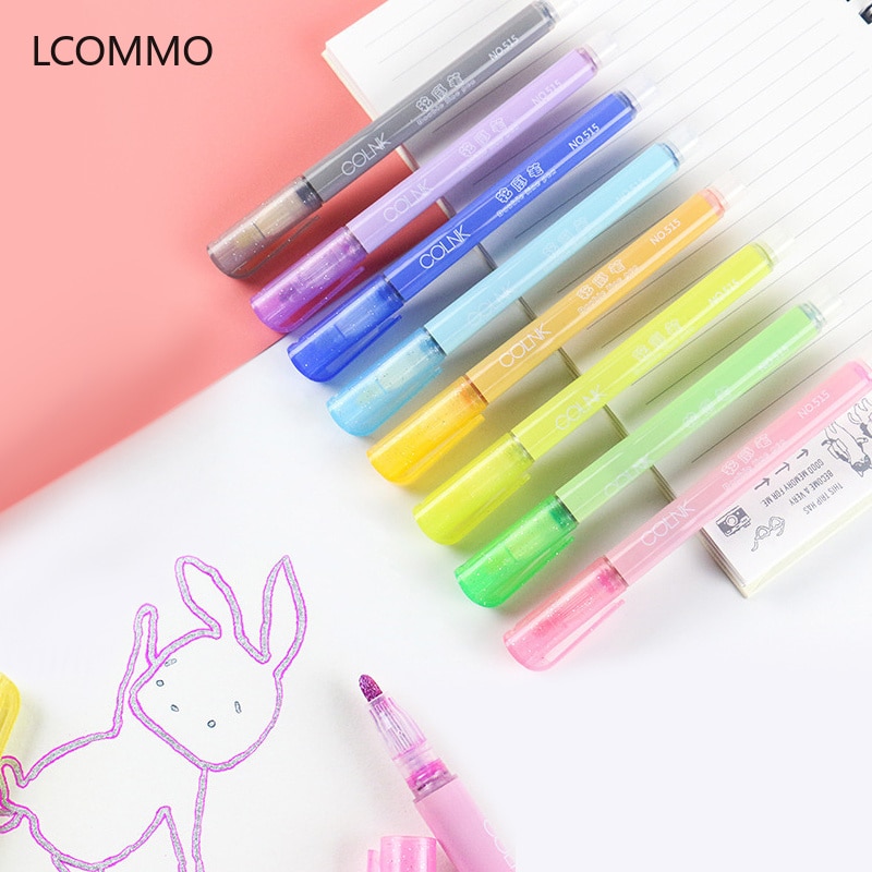 8pc podwójny rysunek kreskowy wyróżnienia kolor magiczny zarys znacznik rysunek znacznik Sztuka Szkoła malarstwo nauka kreatywnych dostaw