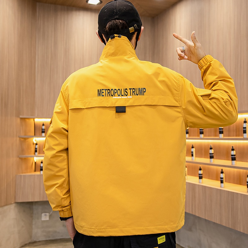 Herre anorakkjakker herre hofte-hopp yttertøy høst vindjakke lappeteppe uformelt streetwear herre utendørs overtrekk topp 4xl