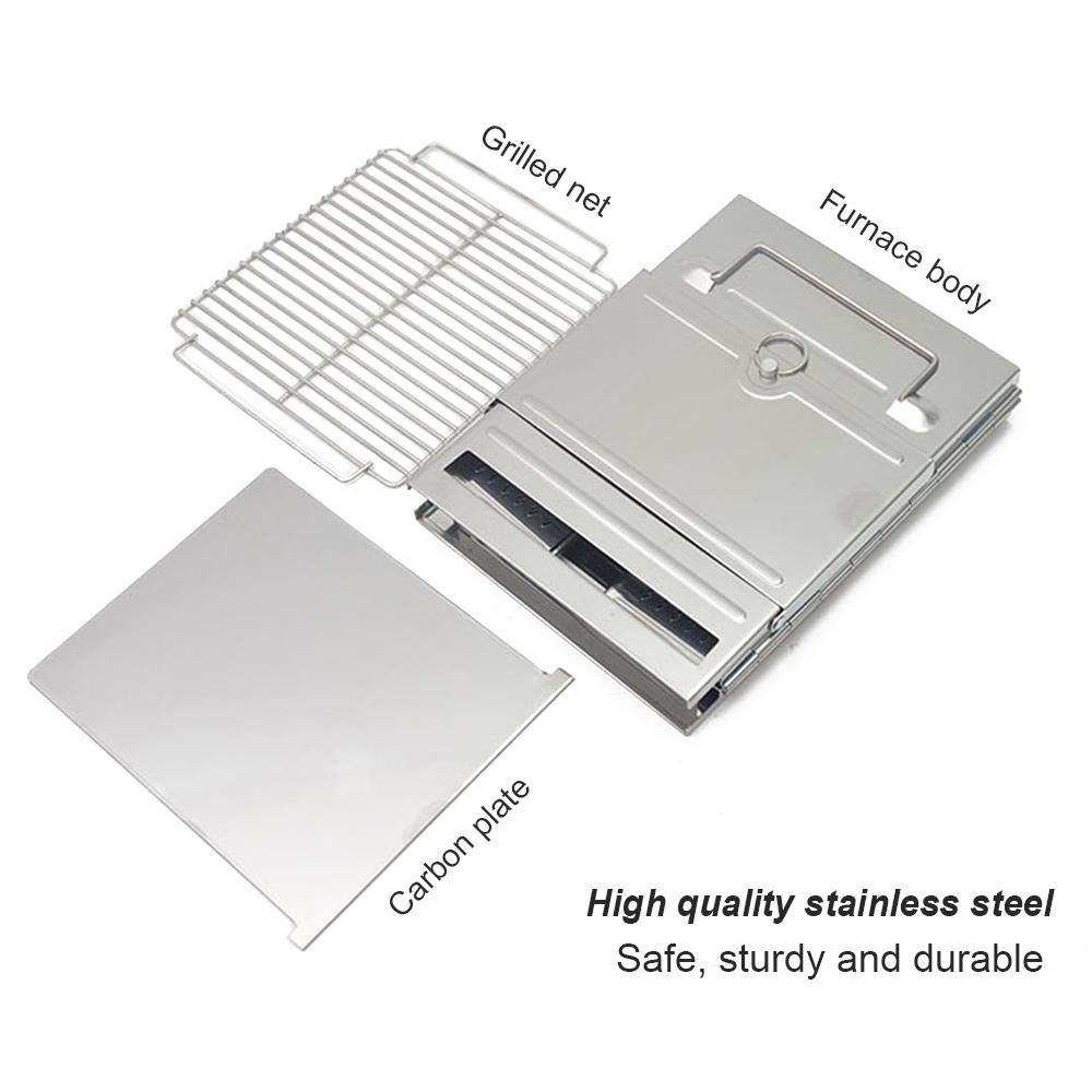 Portable BBQ picnic stove Stainless steel wood stove BBQ Grills Small Folding grill wood charcoal stove