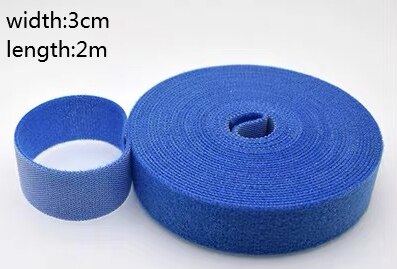 5m diy plast nylon kabelbindare manager lindare kabelklämmor kardborreband band trådrem förseglar kontor skrivbordshantering: 3 cmx 2m blå