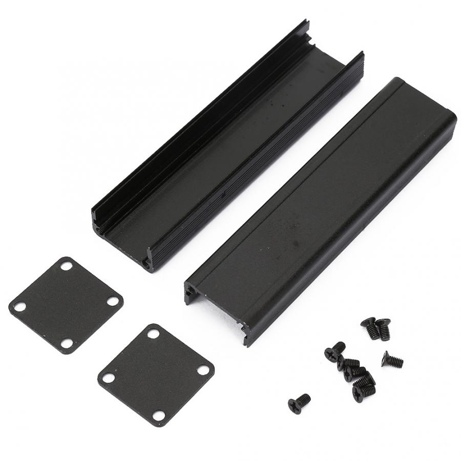 Black 25*25*100mm Aluminum Enclosure PCB Instrument Shell Electronic Cooling Box