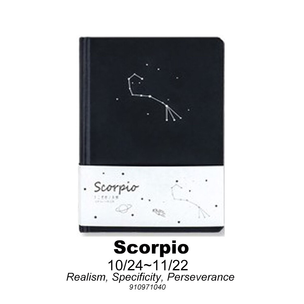 Simple Twelve Constellation A5 study Notebook Art Student Classroom Notepad Black Inner Core Dot Matrix Blank Lattice Book: Scorpio