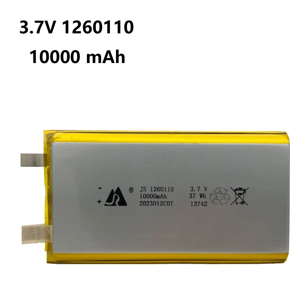 3.7v 10000mah 1260110 bateria de polímero de lítio/bateria de íon de lítio com placa de proteção para banco de potência gps 100% capacidade real