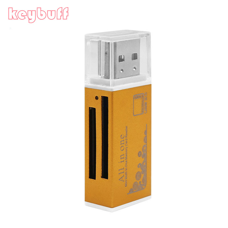 Multi All In 1 Micro Usb 2.0 Memory Card Reader Adapter Voor Micro Sd Sdhc Tf M2 Mmc Ms Pro duo Kaartlezer Microsd Reader: Goud