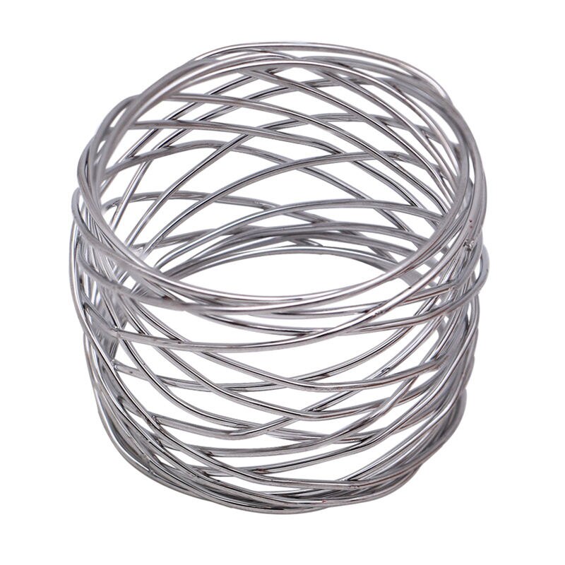Enkele metalen ronde servetringen voor bruiloften, gouden zilveren servetring, handdoekring, gebruik kruisvormige holle tafeldecoratie: Zilver