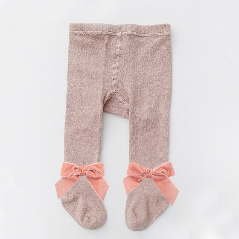 Mallas para niña de 0 a 24 meses, lazos grandes, medias de algodón suave para bebé, invierno y otoño, medias para niña pequeña: pink / 0-12 M