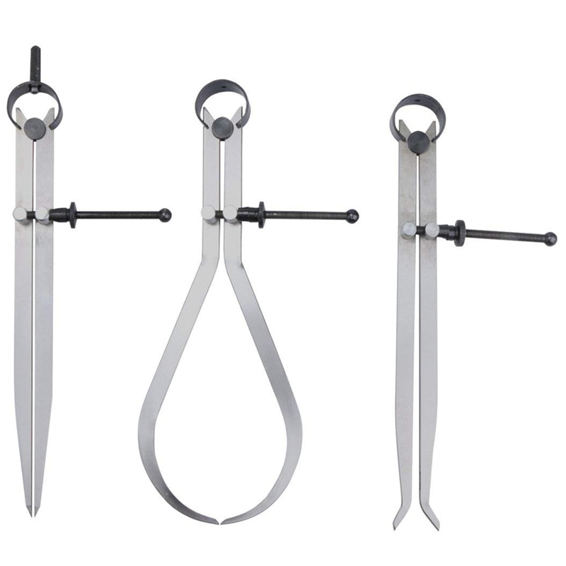 Spring Inside Outside Divider Caliper Set 8-Inch Machinist Tools 3-Pack: Default Title