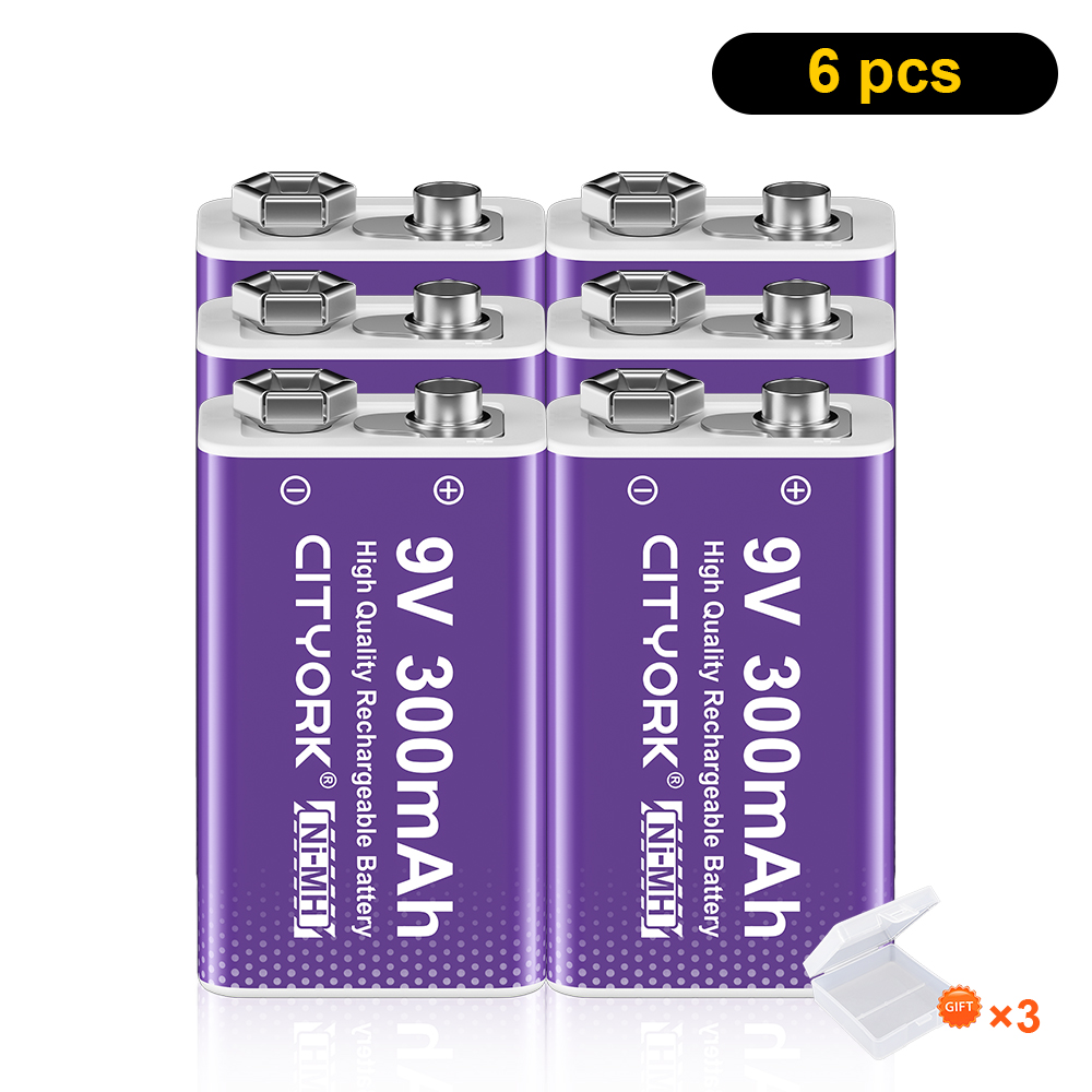 1-10PCS 9V NIMH Rechargeable Battery 9V 6F22 NI-MH Batteries for Microphone Electric Guitar With 5 Slots 9V Battery Charger: Brown