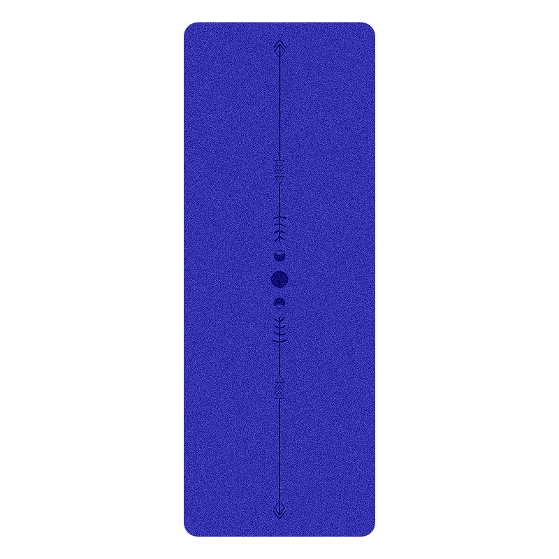Estera de yoga de 5 mm de grosor con superficie de PU texturizada y base de caucho natural - Estera de ejercicios antideslizante y de alta densidad para el hogar/pilates (Alignm: Azul
